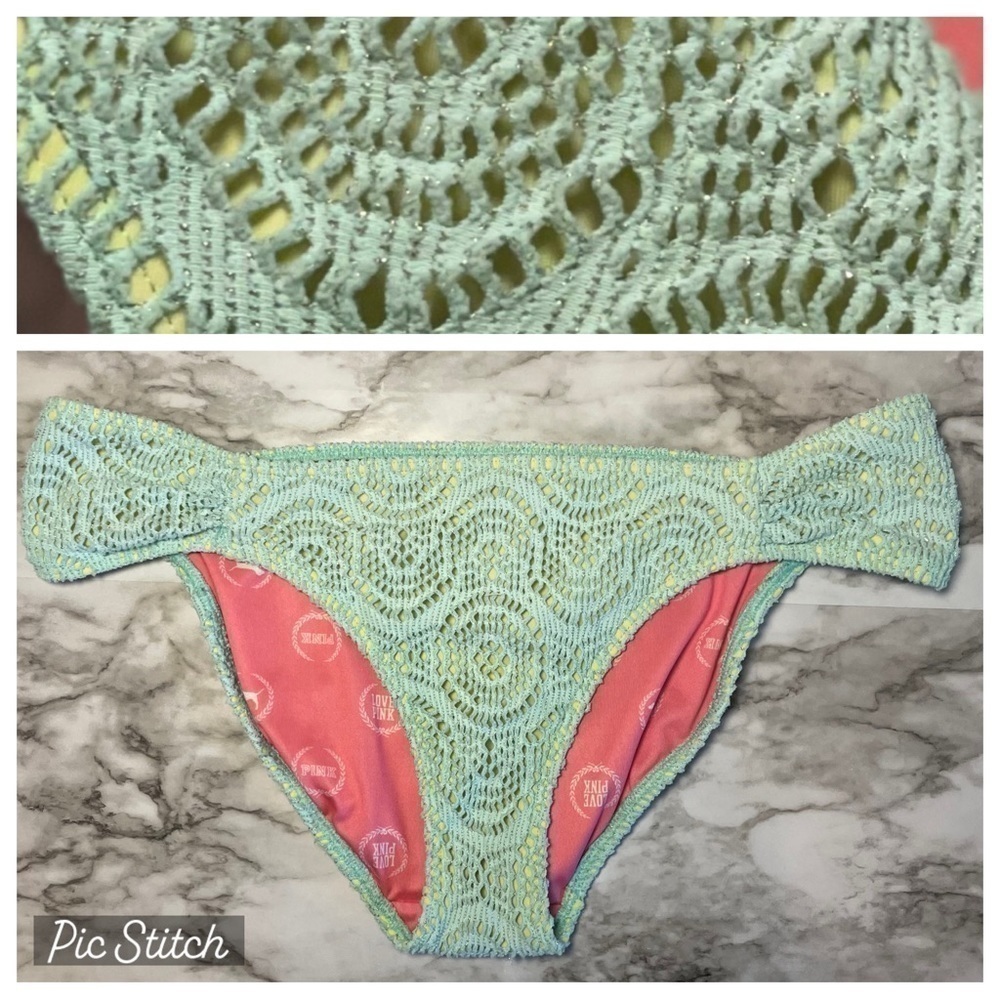 VS Pink Crochet Lace Bikini Bottom